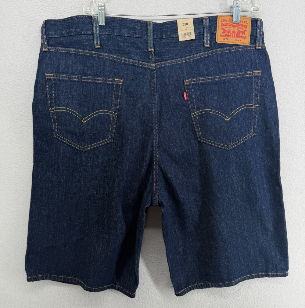 LEVIS Shorts Mens 42 469 Loose Denim 12" Jorts Walking Cotton Blue NEW